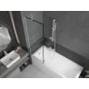 Mexen Next paroi de baignoire à 1 volet 60 x 150 cm, cadre noir, blanc - 895-060-000-00-70-20