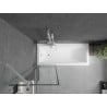 Mexen Next paroi de baignoire à 1 volet 60 x 150 cm, cadre noir, blanc - 895-060-000-00-70-20