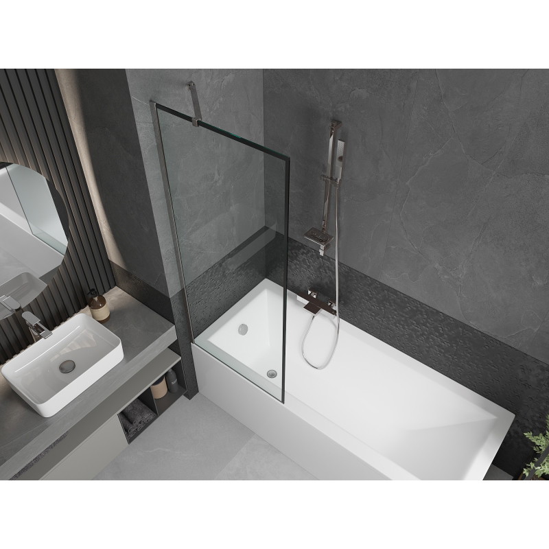 Mexen Next paroi de douche 1 volet 70 x 150 cm, cadre noir, chrome - 895-070-000-00-70-01