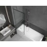Paroi de baignoire 1 volet Mexen Next 70 x 150 cm, cadre noir, chromé - 895-070-000-00-70-01