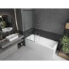 Paroi de baignoire 1 volet Mexen Next 70 x 150 cm, cadre noir, chromé - 895-070-000-00-70-01