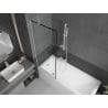 Mexen Next paroi de baignoire à 1 panneau 70 x 150 cm, cadre noir, blanc - 895-070-000-00-70-20