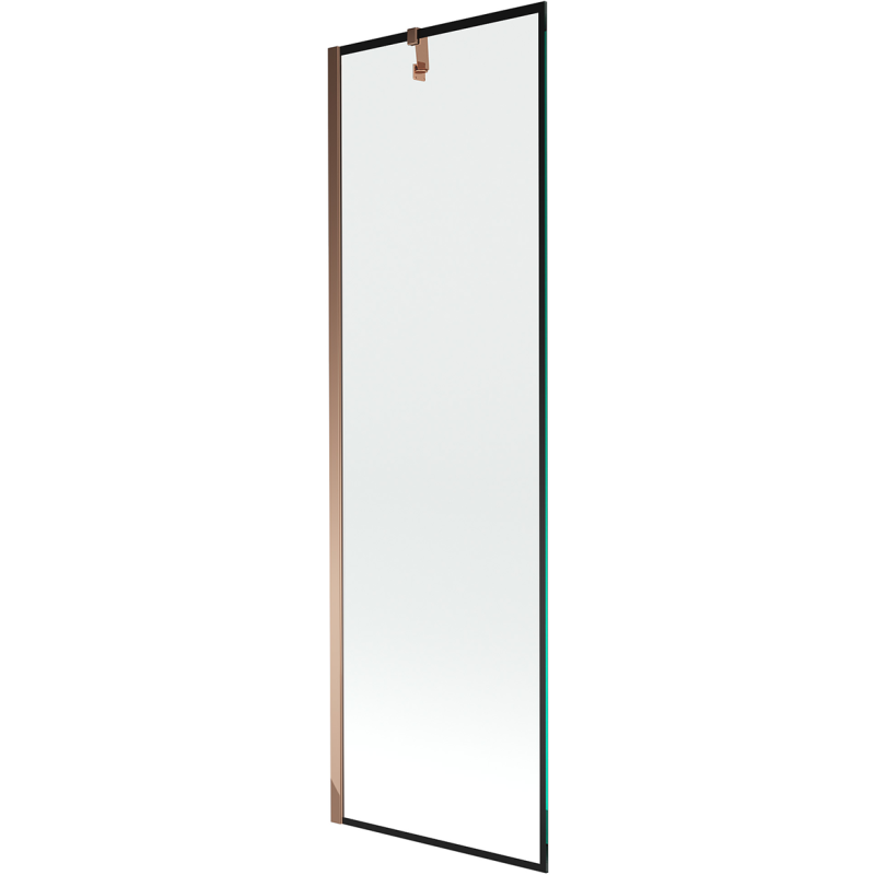 Mexen Next pare-douche à 1 battant 60 x 150 cm, cadre noir, or rose - 895-060-000-00-70-60