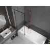 Mexen Next paroi de baignoire 1 panneau 60 x 150 cm, cadre noir, or rose - 895-060-000-00-70-60
