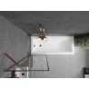 Mexen Next paroi de baignoire 1 panneau 60 x 150 cm, cadre noir, or rose - 895-060-000-00-70-60