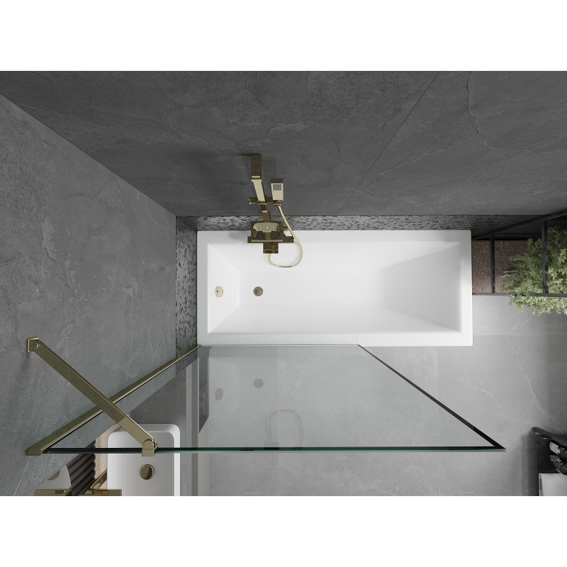 Mexen Next paroi de douche 1-volet 70 x 150 cm, cadre noir, doré - 895-070-000-00-70-50
