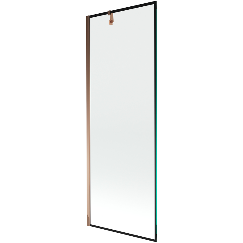 Paroi de baignoire Mexen Next 1 volet 70 x 150 cm, cadre noir, or rose - 895-070-000-00-70-60