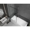 Mexen Next paroi de baignoire à 1 volet 80 x 150 cm, cadre noir, chrome - 895-080-000-00-70-01