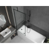 Mexen Next paroi de baignoire à 1 panneau 70 x 150 cm, cadre noir, noir - 895-070-000-00-70-70
