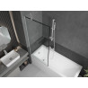 Mexen Next paroi de baignoire 1 volet 80 x 150 cm, cadre noir, blanc - 895-080-000-00-70-20