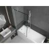 Paroi de baignoire à 1 volet Mexen Next 80 x 150 cm, cadre noir, blanc - 895-080-000-00-70-20