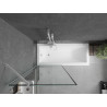 Mexen Next paroi de baignoire 1 volet 80 x 150 cm, cadre noir, blanc - 895-080-000-00-70-20