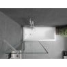 Paroi de baignoire à 1 volet Mexen Next 80 x 150 cm, cadre noir, blanc - 895-080-000-00-70-20