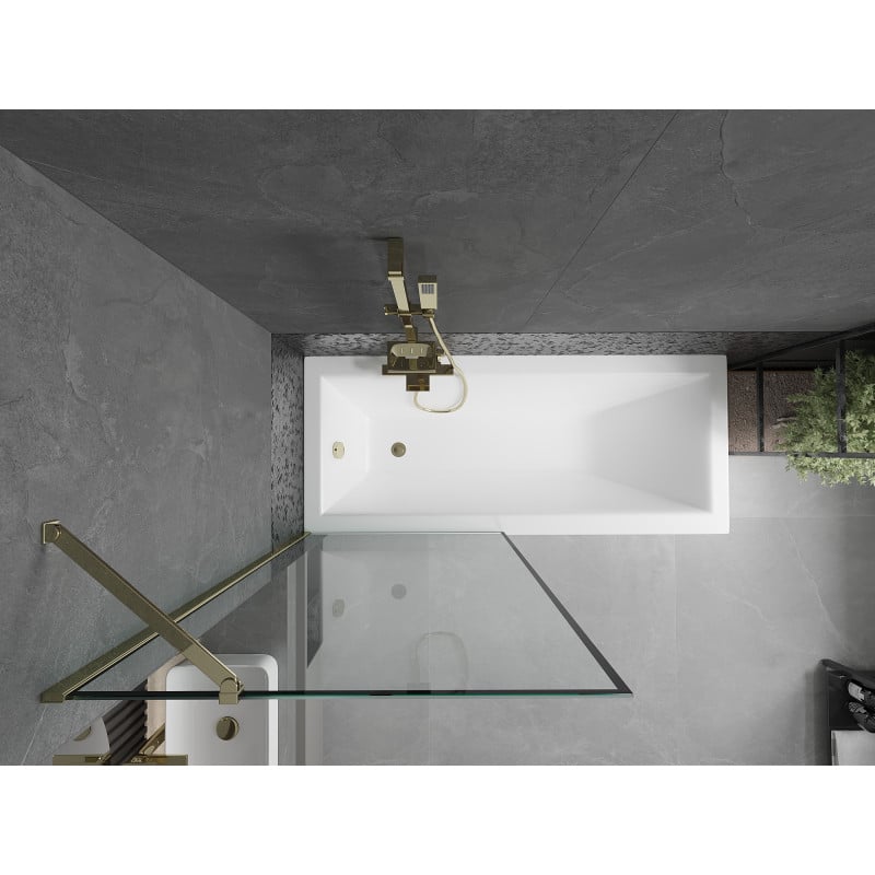 Mexen Next paroi de douche à 1 panneau 80 x 150 cm, cadre noir, doré - 895-080-000-00-70-50