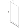 Mexen Next paroi de baignoire 1-volet 80 x 150 cm, cadre noir, noir - 895-080-000-00-70-70