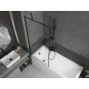 Mexen Next paroi de baignoire 1-volet 80 x 150 cm, cadre noir, noir - 895-080-000-00-70-70