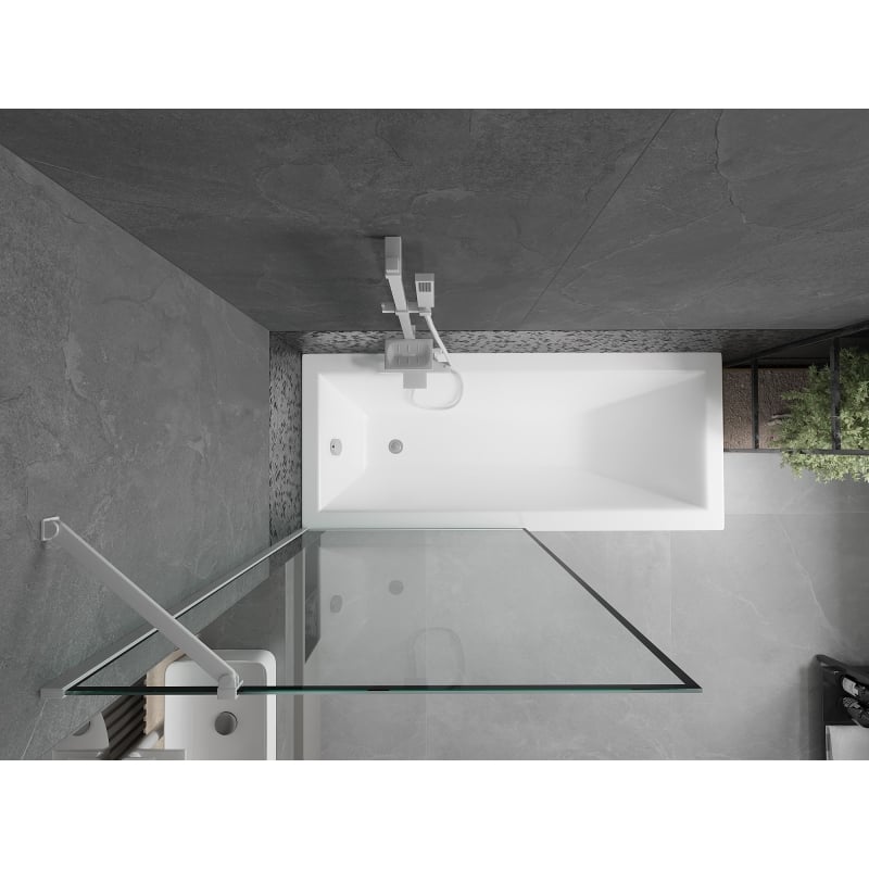 Mexen Next pare-douche à 1 vantail 90 x 150 cm, cadre noir, blanc - 895-090-000-00-70-20