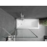 Paroi de baignoire à 1 volet Mexen Next 90 x 150 cm, cadre noir, blanc - 895-090-000-00-70-20