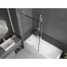 Mexen Next pare-douche à 1 vantail 90 x 150 cm, cadre noir, blanc - 895-090-000-00-70-20
