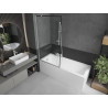Mexen Next pare-douche à 1 vantail 90 x 150 cm, cadre noir, blanc - 895-090-000-00-70-20