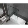 Paroi de baignoire Mexen Next 1 volet 100 x 150 cm, cadre noir, chrome - 895-100-000-00-70-01
