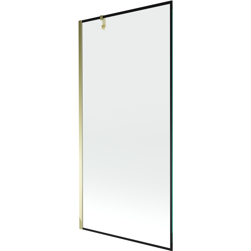 Mexen Next paroi de baignoire 1 volet 100 x 150 cm, cadre noir, doré - 895-100-000-00-70-50