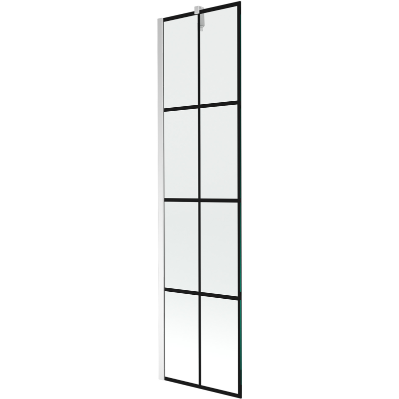 Mexen Next paroi de baignoire 1 volet 50 x 150 cm, grille noire, chrome - 895-050-000-00-77-01