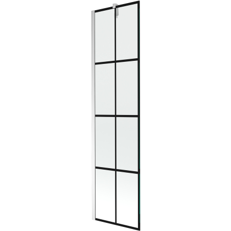 Mexen Next paroi de baignoire 1 volet 50 x 150 cm, grille noire, chrome - 895-050-000-00-77-01