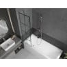 Mexen Next paroi de baignoire 1 volet 50 x 150 cm, grille noire, chrome - 895-050-000-00-77-01