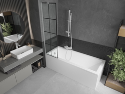Mexen Next écran de baignoire à 1 ailette 50 x 150 cm, Design noir, Blanc - 895-050-000-00-77-20