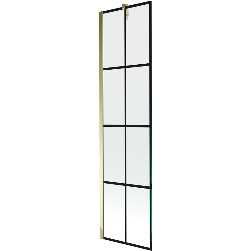 Mexen Next paroi de baignoire 1 volet 50 x 150 cm, grille noire, or - 895-050-000-00-77-50