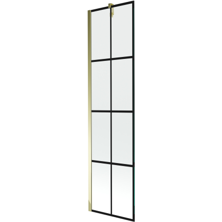 Mexen Next paroi de baignoire 1 volet 50 x 150 cm, grille noire, or - 895-050-000-00-77-50