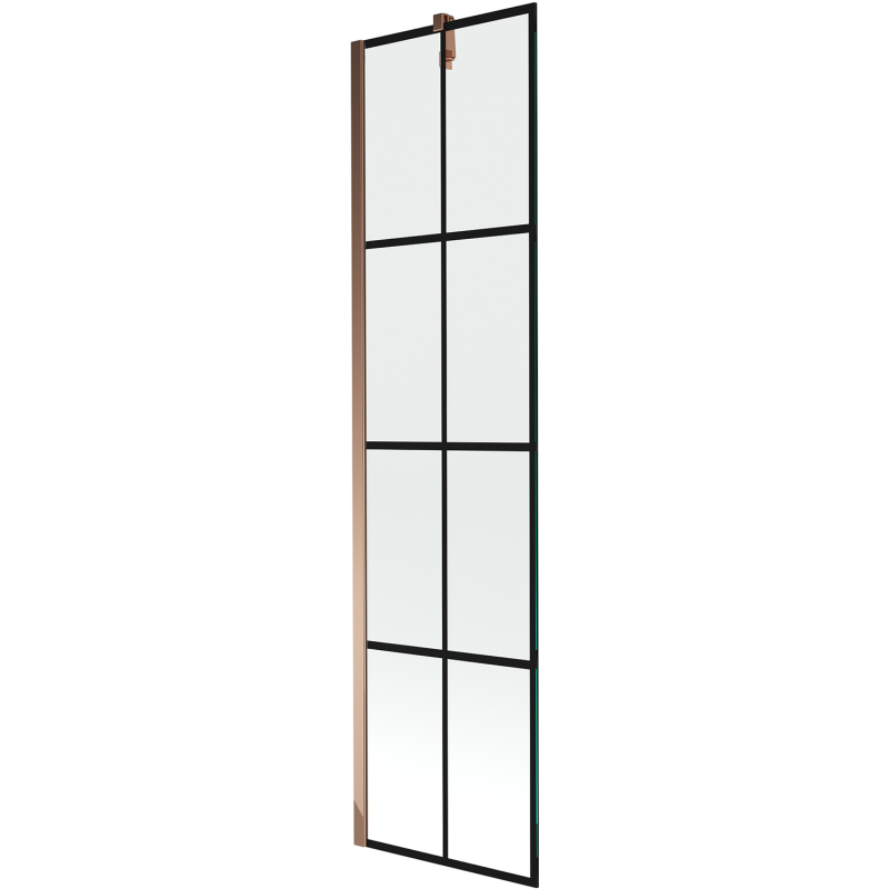 Mexen Next pare-douche à 1 vantail 50 x 150 cm, carreaux noirs, or rose - 895-050-000-00-77-60