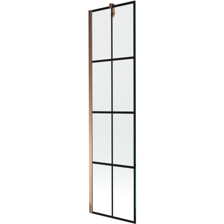 Mexen Next pare-douche à 1 vantail 50 x 150 cm, carreaux noirs, or rose - 895-050-000-00-77-60