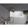 Mexen Next pare-douche à 1 vantail 50 x 150 cm, carreaux noirs, or rose - 895-050-000-00-77-60