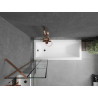 Mexen Next paroi de baignoire à 1 vantail 50 x 150 cm, grille noire, or rose - 895-050-000-00-77-60
