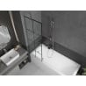 Mexen Next paroi de douche 1 volet 60 x 150 cm, grille noire, chrome - 895-060-000-00-77-01