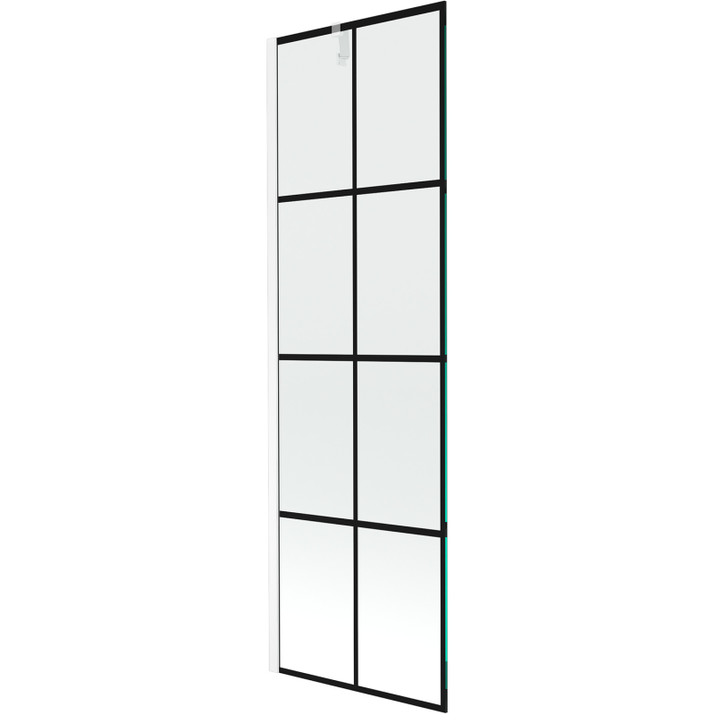 Paroi de baignoire Mexen Next 1-volet 60 x 150 cm, grille noire, blanc - 895-060-000-00-77-20