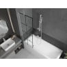 Paroi de baignoire Mexen Next 1-volet 60 x 150 cm, grille noire, blanc - 895-060-000-00-77-20