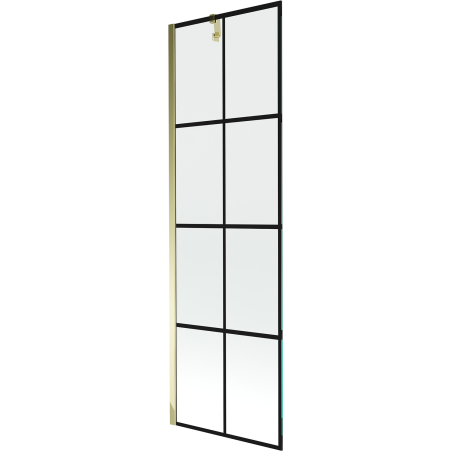 Mexen Next paroi de baignoire à 1 volet 60 x 150 cm, grille noire, dorée - 895-060-000-00-77-50