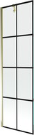Mexen Next paroi de baignoire à 1 vantail 60 x 150 cm, grille noire, dorée - 895-060-000-00-77-50