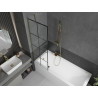 Mexen Next paroi de baignoire à 1 vantail 60 x 150 cm, grille noire, dorée - 895-060-000-00-77-50