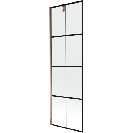 Mexen Next paroi de baignoire 1-volet 60 x 150 cm, grille noire, or rose - 895-060-000-00-77-60