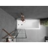 Mexen Next paroi de baignoire 1-volet 60 x 150 cm, grille noire, or rose - 895-060-000-00-77-60