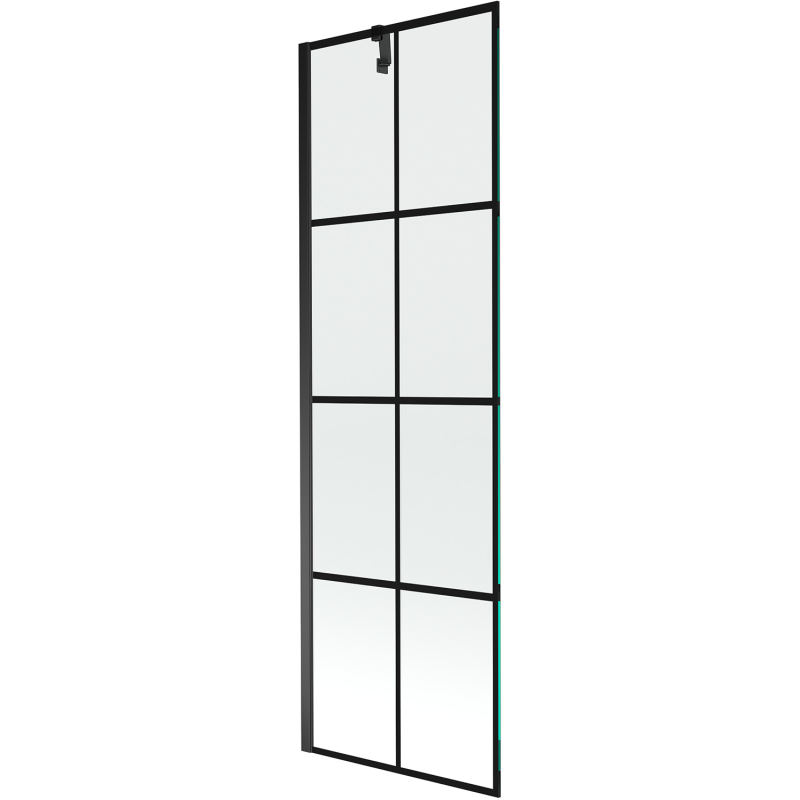 Mexen Next pare-douche de baignoire 1 volet 60 x 150 cm, grille noire, noir - 895-060-000-00-77-70