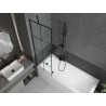 Mexen Next pare-douche de baignoire 1 volet 60 x 150 cm, grille noire, noir - 895-060-000-00-77-70