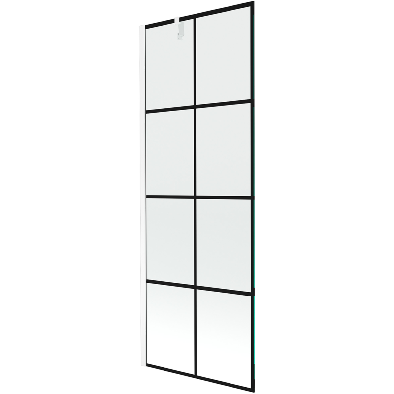 Mexen Next paroi de baignoire 1-volet 70 x 150 cm, grille noire, blanc - 895-070-000-00-77-20