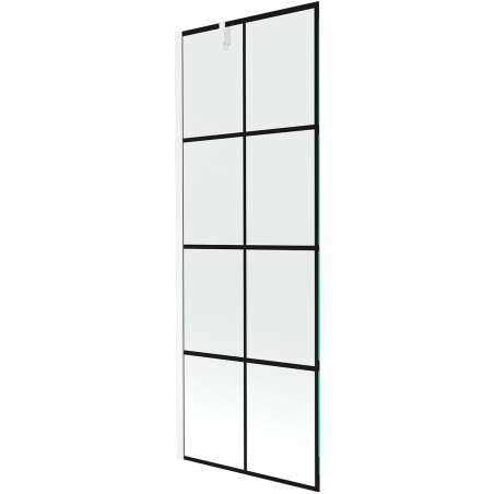 Mexen Next paroi de baignoire 1-volet 70 x 150 cm, grille noire, blanc - 895-070-000-00-77-20