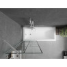 Mexen Next paroi de baignoire 1-volet 70 x 150 cm, grille noire, blanc - 895-070-000-00-77-20