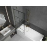 Mexen Next paroi de baignoire à 1 panneau 70 x 150 cm, grille noire, or - 895-070-000-00-77-50